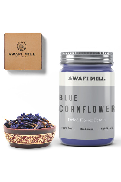 AWAFI MILL بتلات زهرة الذرة الزرقاء | قنطريون سماوي - زجاجة ١٠٠ غرام / ٣.٥ أونصة