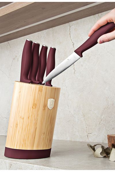 Alpina Knife set with BAMBOO stand 6 pcs Leonardo Collection