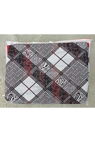 polo life Covor din bumbac fără elastic Savan 4m2, multifuncțional, covoraș pentru picnic (170x245)-Caro Burgundy