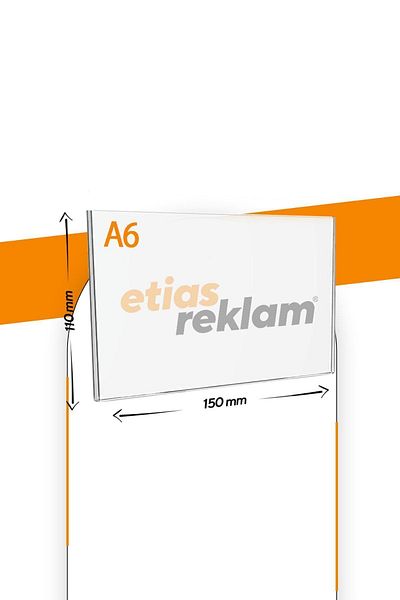 Etias Reklam A6 U Type Horizontal Table Top Transparent Plexi Brochure Holder