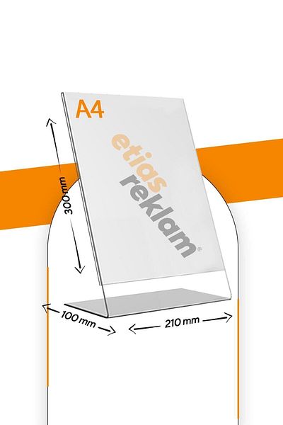 Etias Reklam A4 L Type Vertical 5-Piece Table Top 2.8 Mm Transparent Plexi Fountain / Brochure Holder