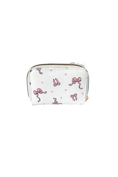 Ecrou Bow Patterned Covered Handbag White