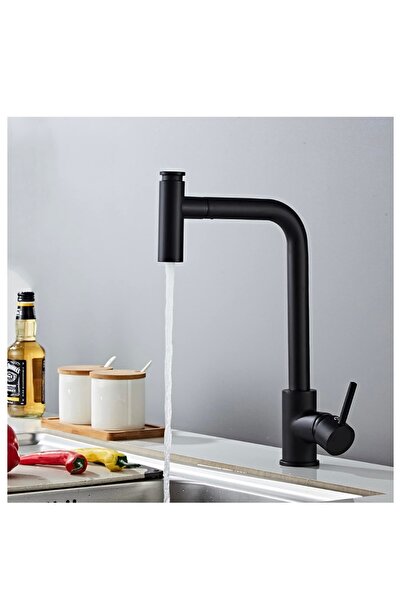 İyem Kitchen Faucet with Extendable Hose Kitchen Spiral Stainless Matte Black