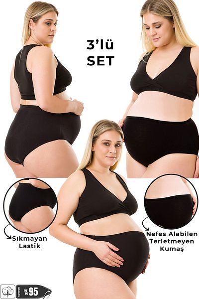 MS HAMİLE İÇ GİYİM CHILOȚI DE MATERNITATE 3 BUC HG0034