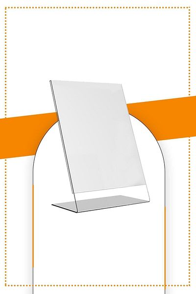 Etias Reklam A4 L Type Vertical 5-Piece Table Top 2.8 Mm Transparent Plexi Fountain / Brochure Holder