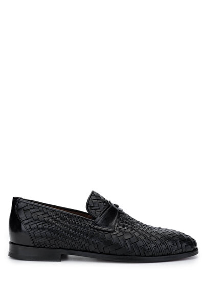 Tamer Tanca Men's Genuine Leather Black Classic Shoes