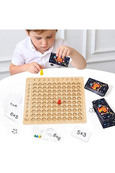 zola Joc matematic educativ, Zola, invata si exerseaza inmultirea, lemn, 6 ani , 27 x 27 x 0.7 cm