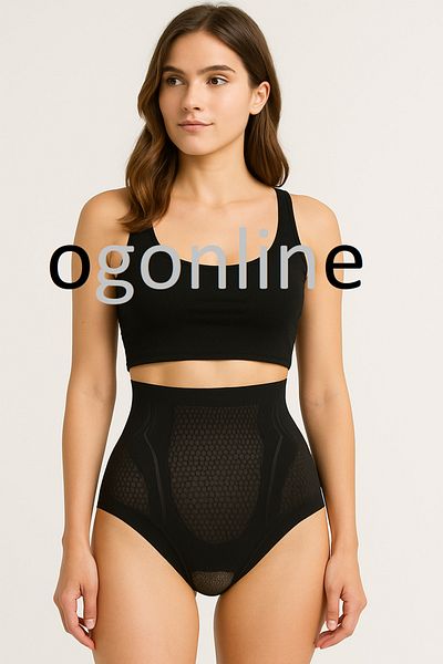 ogonline Laser Cut Corset V-Control Butt Firming Ice Silk Corset Ionizer Corset Panties