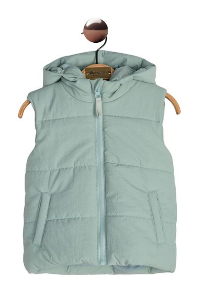 Verscon Hooded Unisex Crinkle Fabric Waterproof Quilted Vest 2,3,4,5,6 Years
