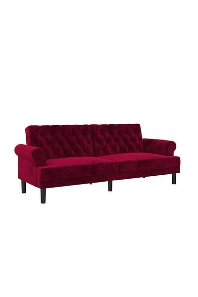 soufa dibaj Chocolate | 3-Seater Sofa Upholstered In Velvet 212x82x84 cm - Burgundy