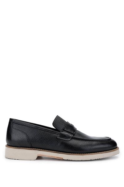 Tamer Tanca Men's Genuine Leather Black Casual Shoes