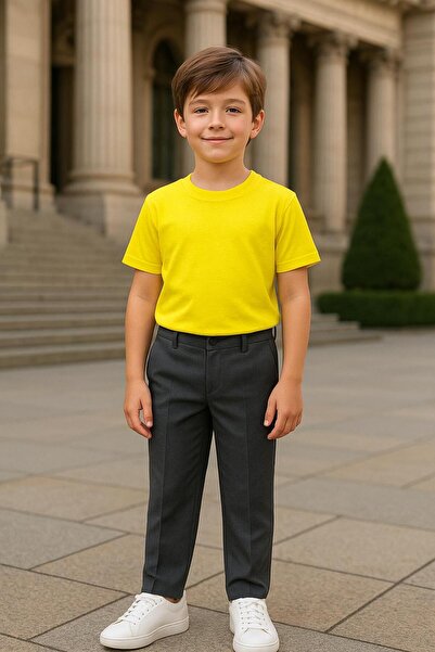 Mcrkids Μπλουζάκι Unisex με κοντό μανίκι κίτρινο χρώμα