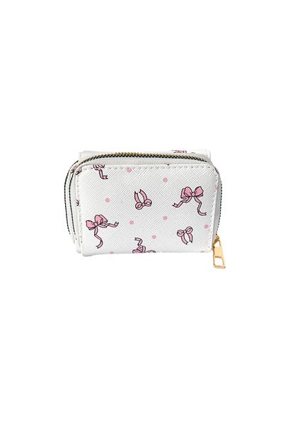 Ecrou Bow Patterned Covered Handbag White