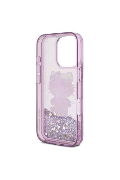 Hello Kitty Case for iPhone 16 Pro, Hardcase Liquid Glitter, Hello Kitty - Purple