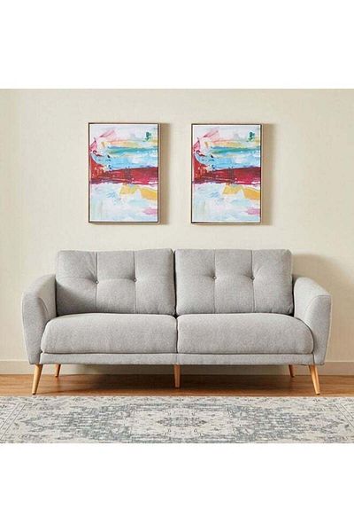 soufa dibaj Adler | 3-Seater Sofa Upholstered In Fabric 92x87x194 cm - Grey