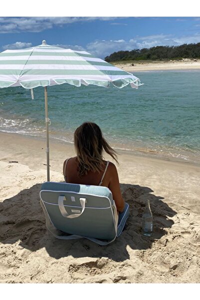 SunnyLife Kompakt Plaj Şemsiyesi La Palma Yeşil Çizgili