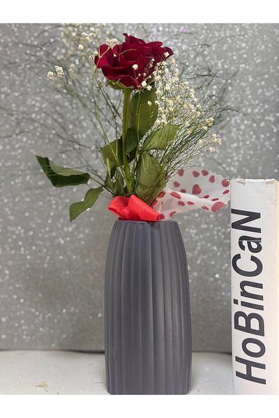 BLANJ Bohemian Scandinavian Style Large Size Vase Striped Scandinavian Vase