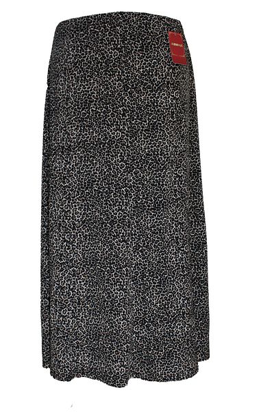 HESNA Women's Betül 8 Piece Elastic Unlined Black Ecem Patterned Skirt
