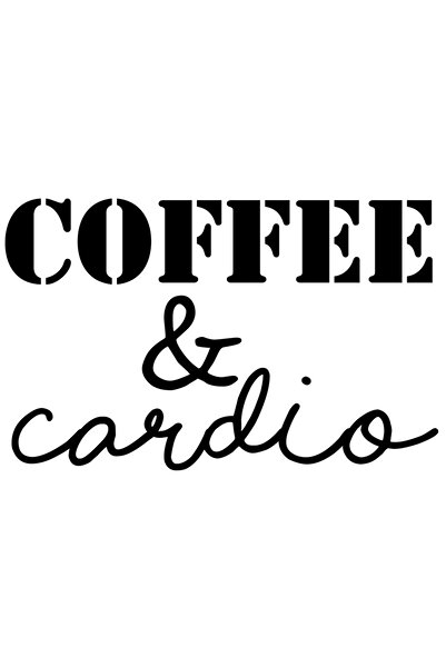 StoryGift Romania Sticker Eticheta 40CM Exterior pentru cei care se antreneaza cu mesajul "Coffee & cardio" - ca