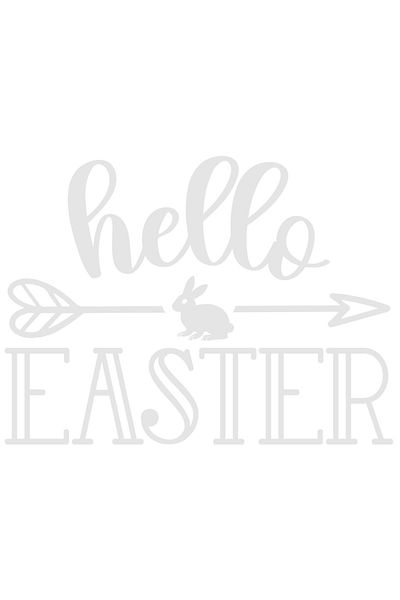 StoryGift Romania Sticker Autocolant 70CM Exterior cu iepuras si cu textul "Hello, Easter" - Paste sarbatoare ,