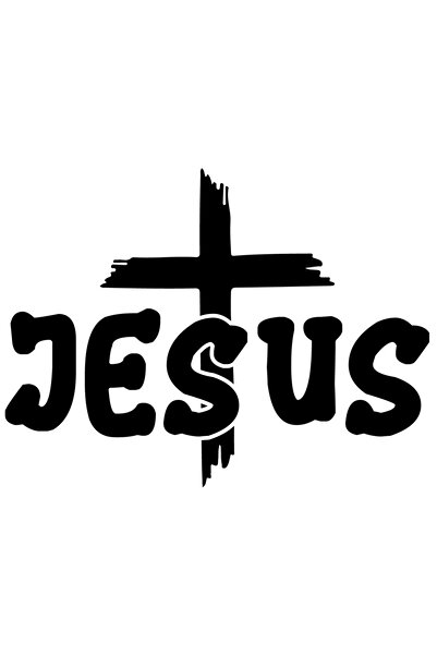 StoryGift Romania Sticker Exterior Cu O Cruce Si Textul "jesus" - Iisus Pocai...