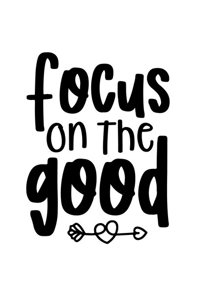 StoryGift Romania Sticker Exterior cu inimioara si textul "Focus on the good"...