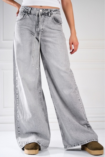 Joana Γυναικείο τζιν oversize γκρι Lavika