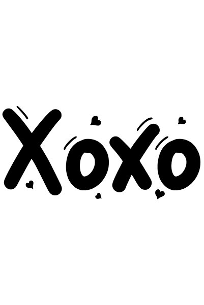 StoryGift Romania Sticker Eticheta 40CM Exterior cu inimioare si textul "Xoxo...