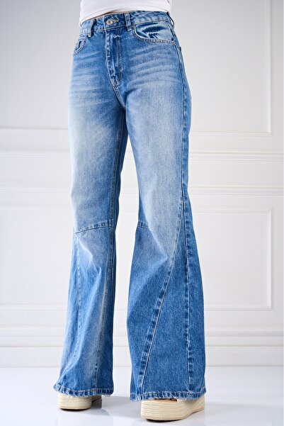 Joana Blugi Damă Evazati Albastri Lavanya