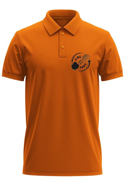 remonz Ping Pong Printed 100% Cotton Regular Fit Polo Neck T-Shirt