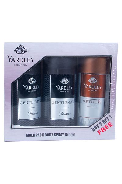 YARDLEY Body Spray For Men Assorted 3 x 150 ml