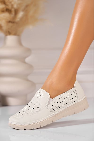 Joana Women's casual shoes in white Keyona ecological leather