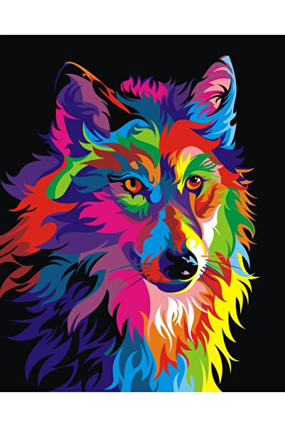 zola Diamond mosaic tapestry, abstract wolf pattern, 30 x 30 cm