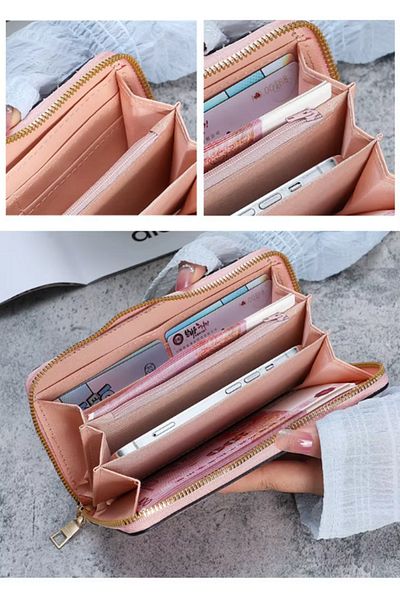 Weixier Original Korea, Stylish Women's Wallet with Zipper with Paper Money, Coin, Phone and Card Holder Compartments