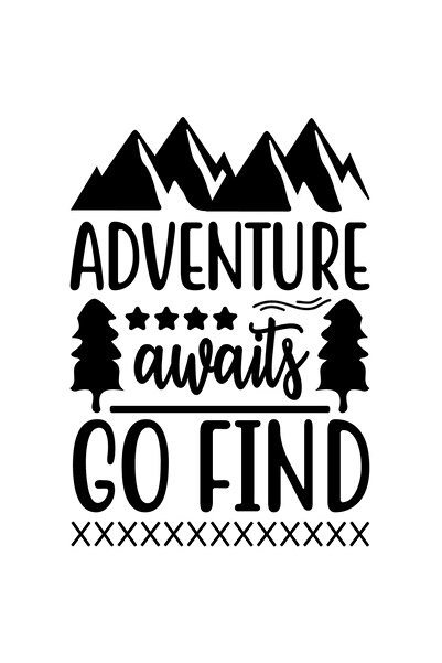 StoryGift Romania Sticker Eticheta 40CM Exterior cu munti si brazi cu mesajul "Adventure awaits, go find" - aven