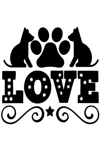 StoryGift Romania Sticker Autocolant 70CM Exterior cu labuta si textul "Love"...