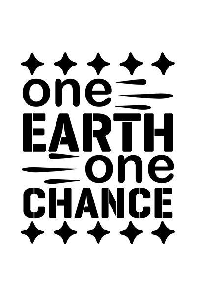 StoryGift Romania Sticker Adeziv 90CM Exterior cu textul "One Earth, one chance" - un Pamant o sansa , Vinyl Neg