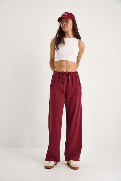 Bianco Lucci Pantaloni de vară din gabardină de bumbac, cu talie elastică, cu detaliu la picior, 60283323