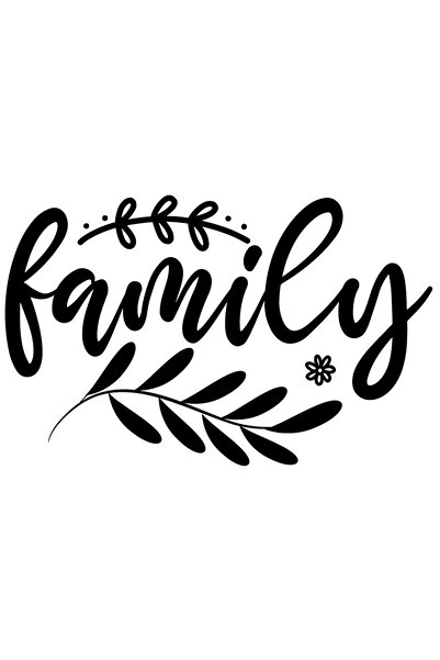 StoryGift Romania Sticker Eticheta 40CM Exterior cu ramurele pentru o familie fericita si iubitoare , Vinyl Negr