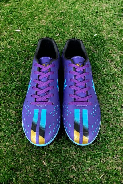 Liger Men's Tpu Sole Astroturf Football Shoes Purple-yellow