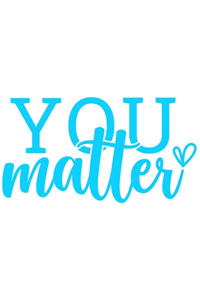 StoryGift Romania Sticker Exterior cu inimioara si textul "You matter" - tu contezi , Vinyl Albastru, 30 cm