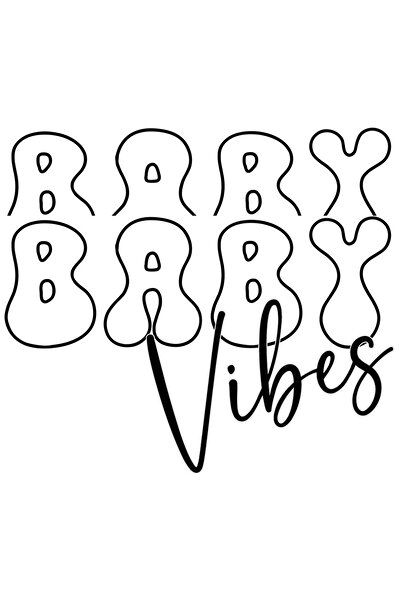 StoryGift Romania Sticker Exterior cu textul in engleza "Baby, baby vibes" - ...