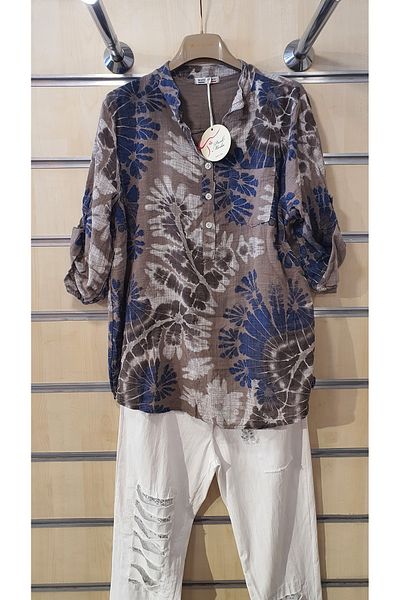 Park Moda Италианска риза с 3 копчета и модел „Колело на късмета“