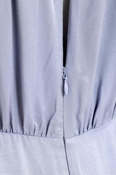 KAMEYA ETEĞİ BÜZGÜLÜ VATKALI ELBİSE 25S40766