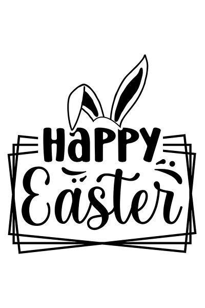 StoryGift Romania Adhesive Sticker 90CM Exterior with rabbit ears and the text "Happy Easter!" - wish, Vinyl Ne