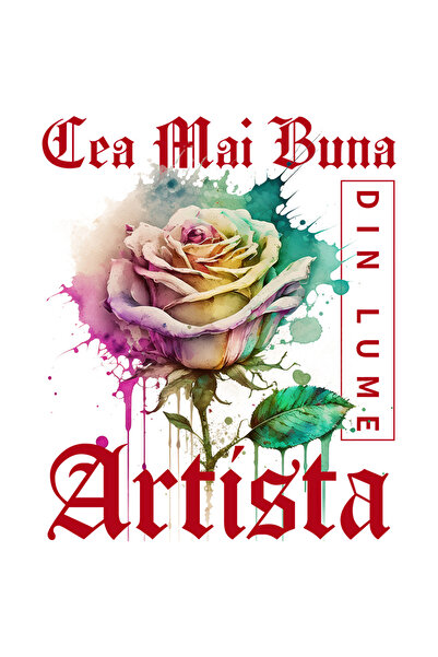 StoryGift Romania Sticker Autocolant 70CM Cu Textul Cea Mai Buna Artista, Din...