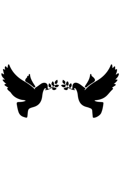 StoryGift Romania Sticker Eticheta 50CM Exterior cu doi porumbei care tin 2 c...