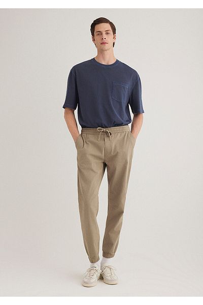 Mavi Μπεζ παντελόνι Jogger με ελαστική μέση 000169 -86749