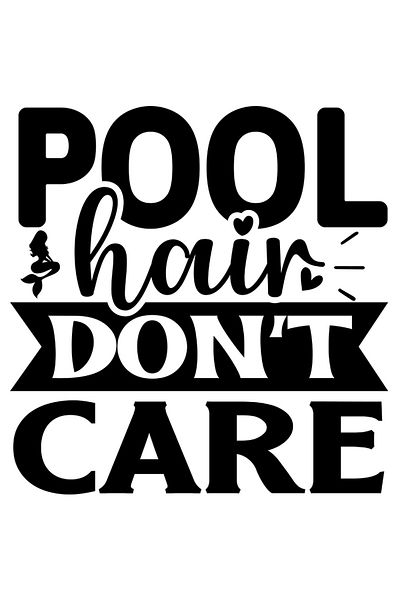 StoryGift Romania Exterior Sticker For Those Who Go To The Pool With The Message "Pool Hair Don't Care" - No