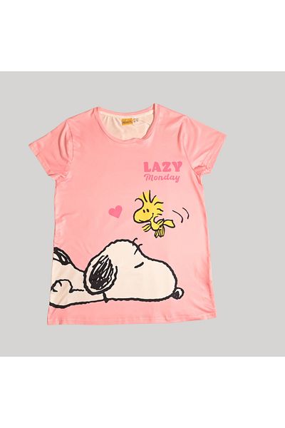 Peanut WOMENS SHORT SLEEVE PAJAMA SETS , SILKY POLYESTER